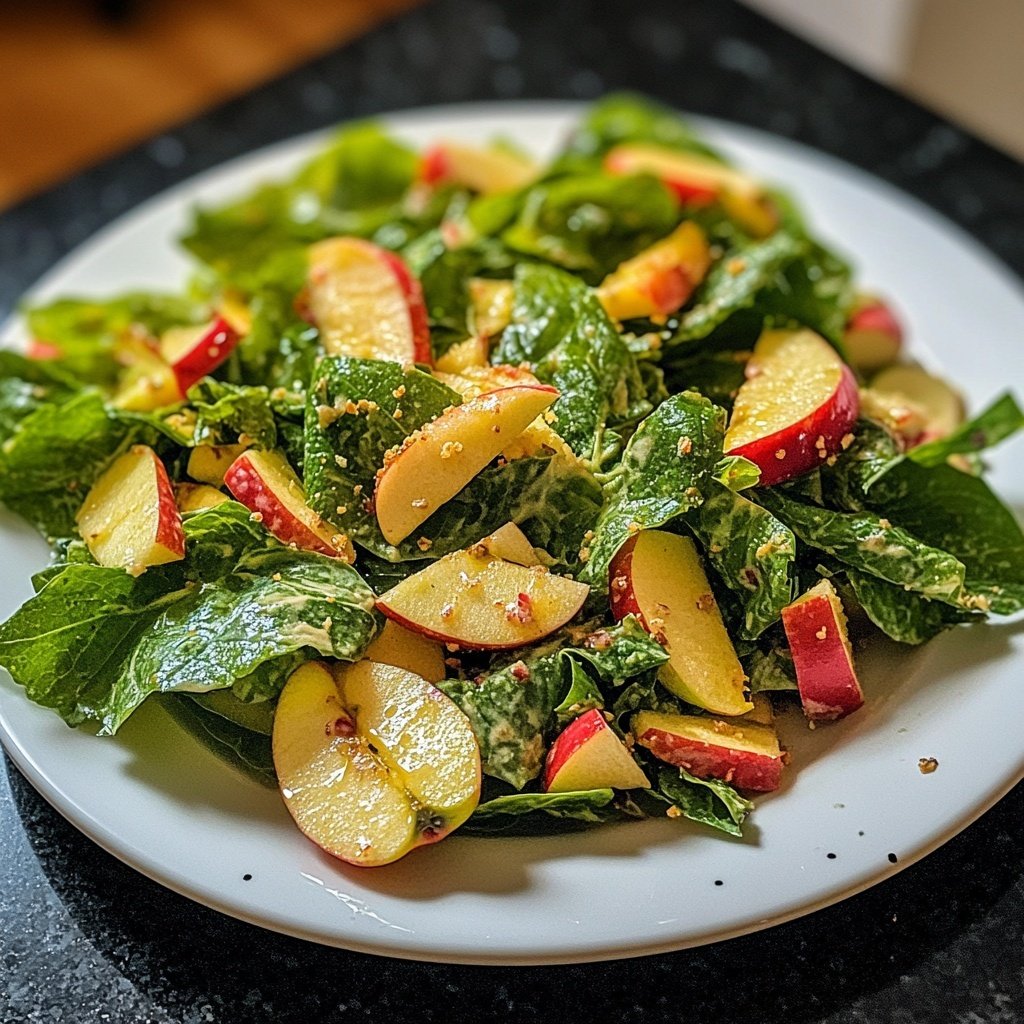 Blattsalat mit Äpfeln