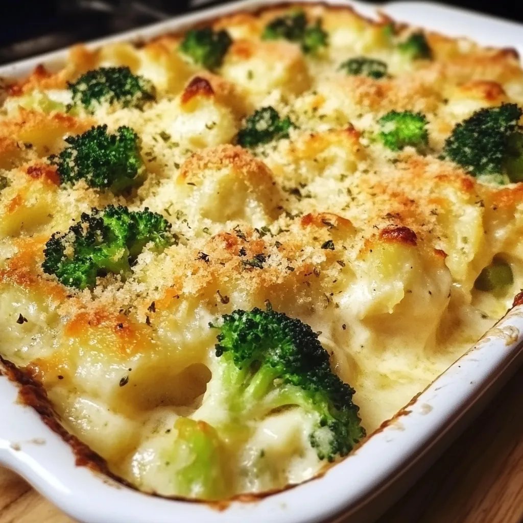 Kartoffel-Brokkoli-Auflauf mit Sahnesauce