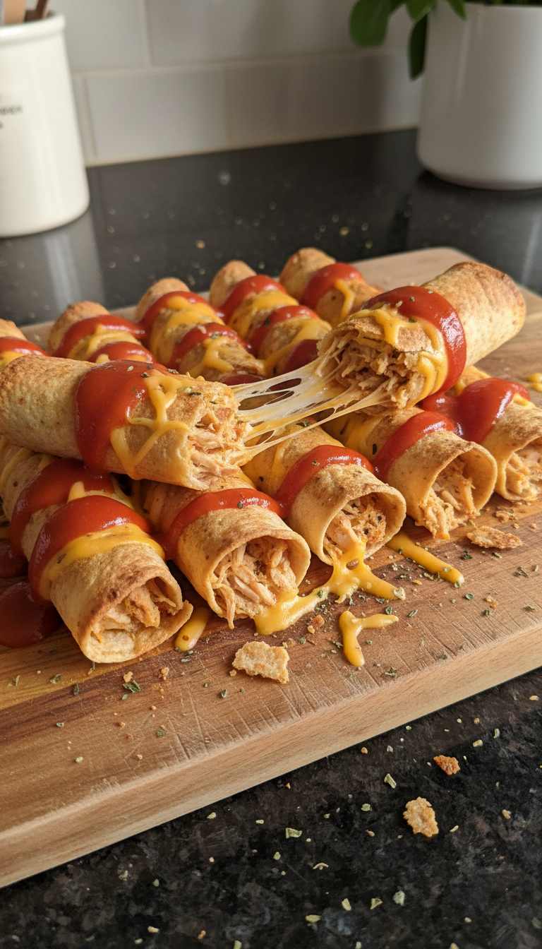 Gebackene Buffalo Hähnchen Taquitos​
