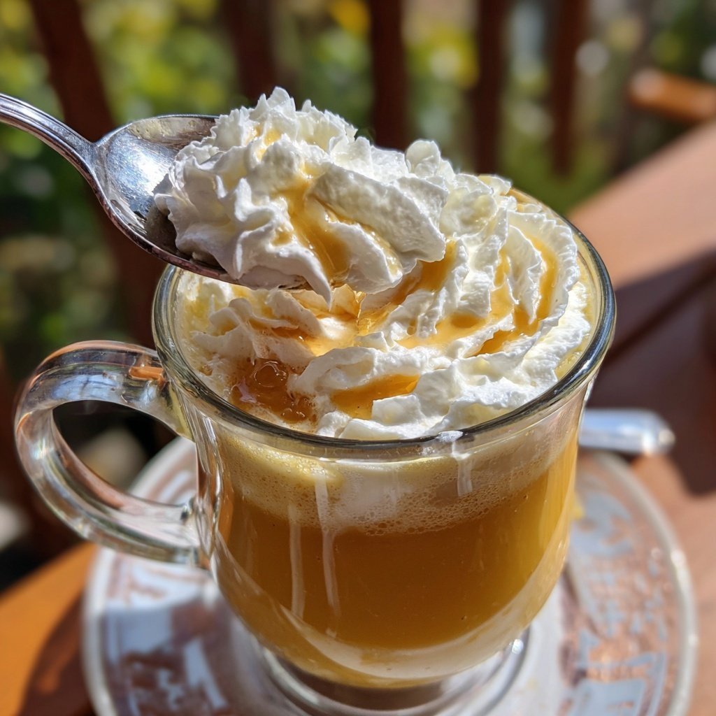 Eierpunsch mit Karamellsirup und Sahne