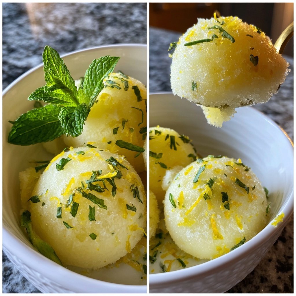 Meyer Zitronen Sorbet Erfrischung