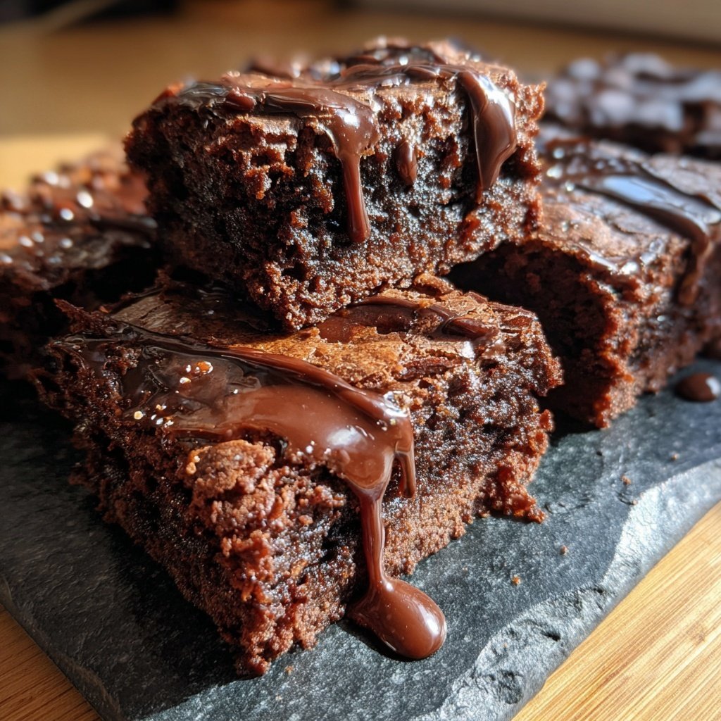 Sauerteig Abfall Brownies mit Haselnuss Aufstrich