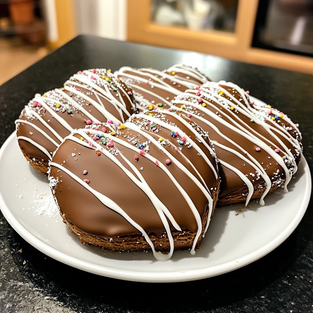 Lebkuchenherzen mit Schokoladenglasur