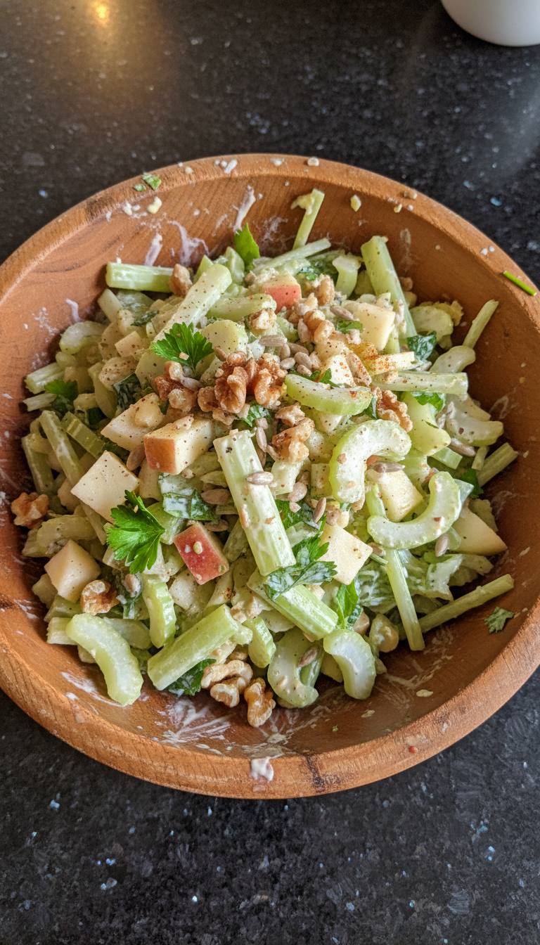 Knuspriger Sellerie Apfel Salat