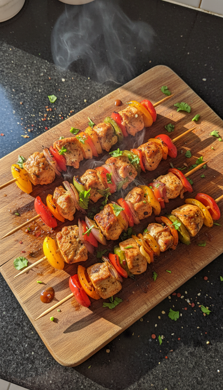 Herzhafte Hähnchen Fajita Spieße​