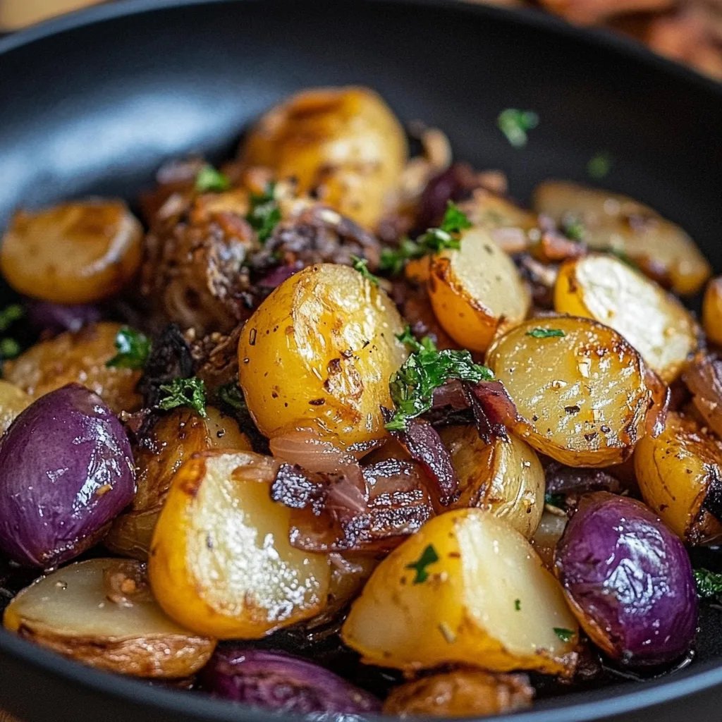 Rotkohl-Pfanne mit Kartoffeln