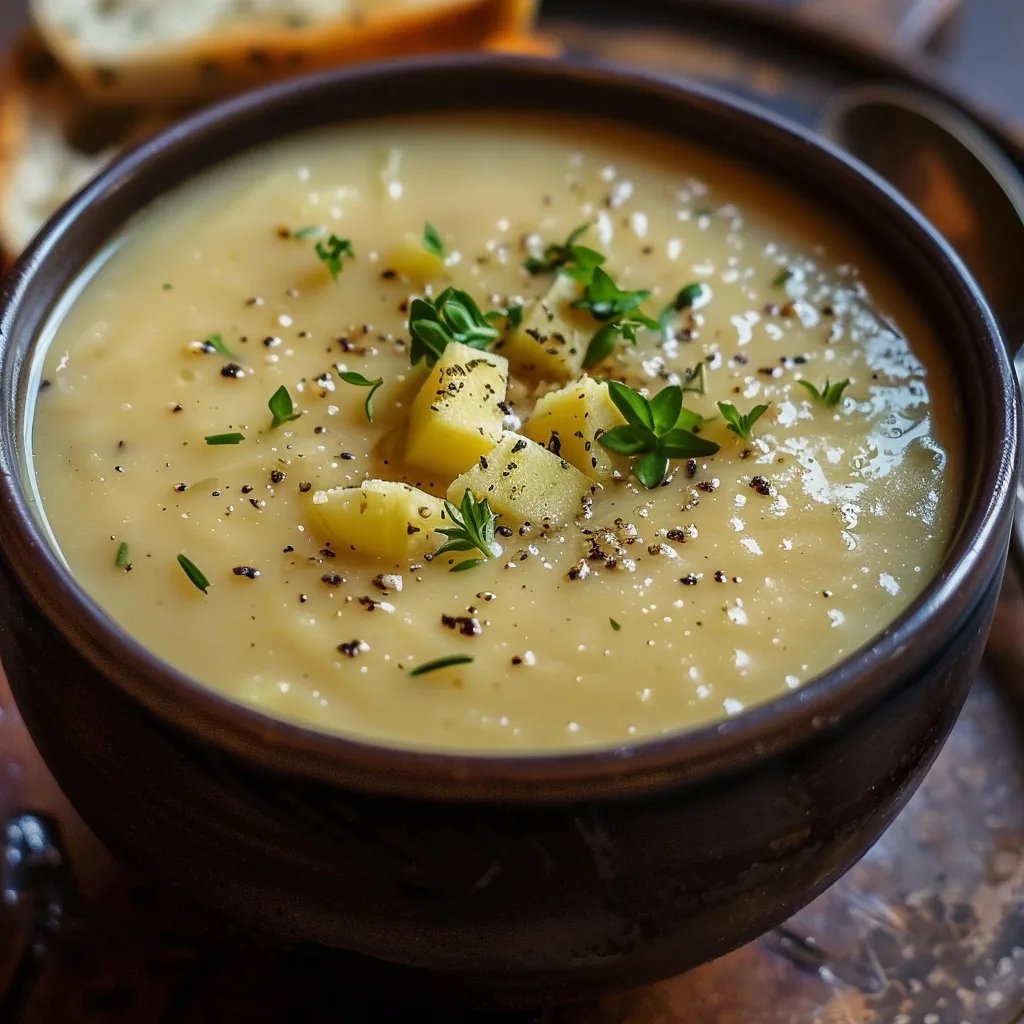 Cheddar-Knoblauch-Kartoffelsuppe
