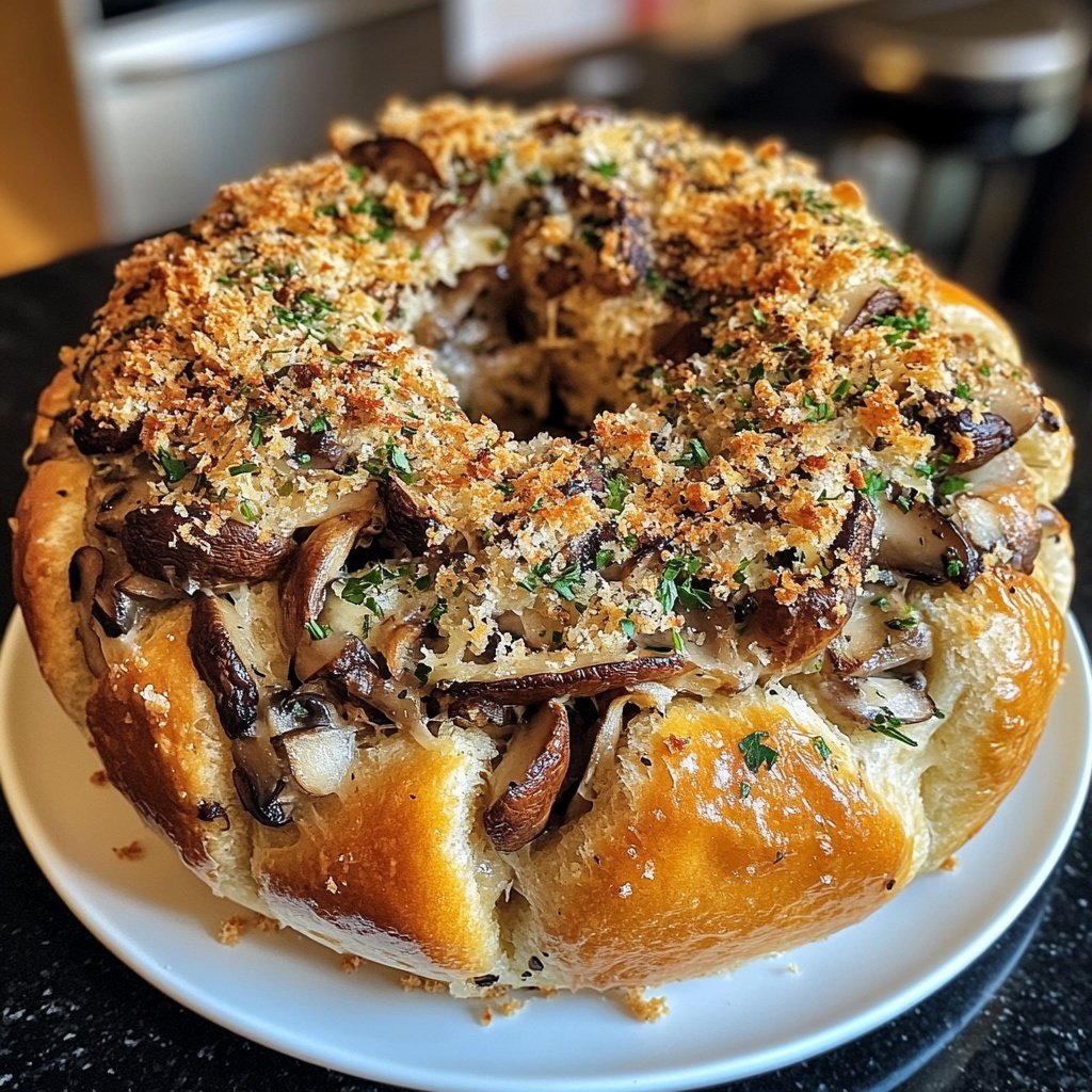 Gefüllter Pilz knusprige Reis Tassen