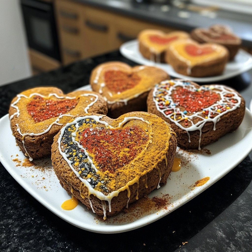 Lebkuchenherzen mit Gewürzen