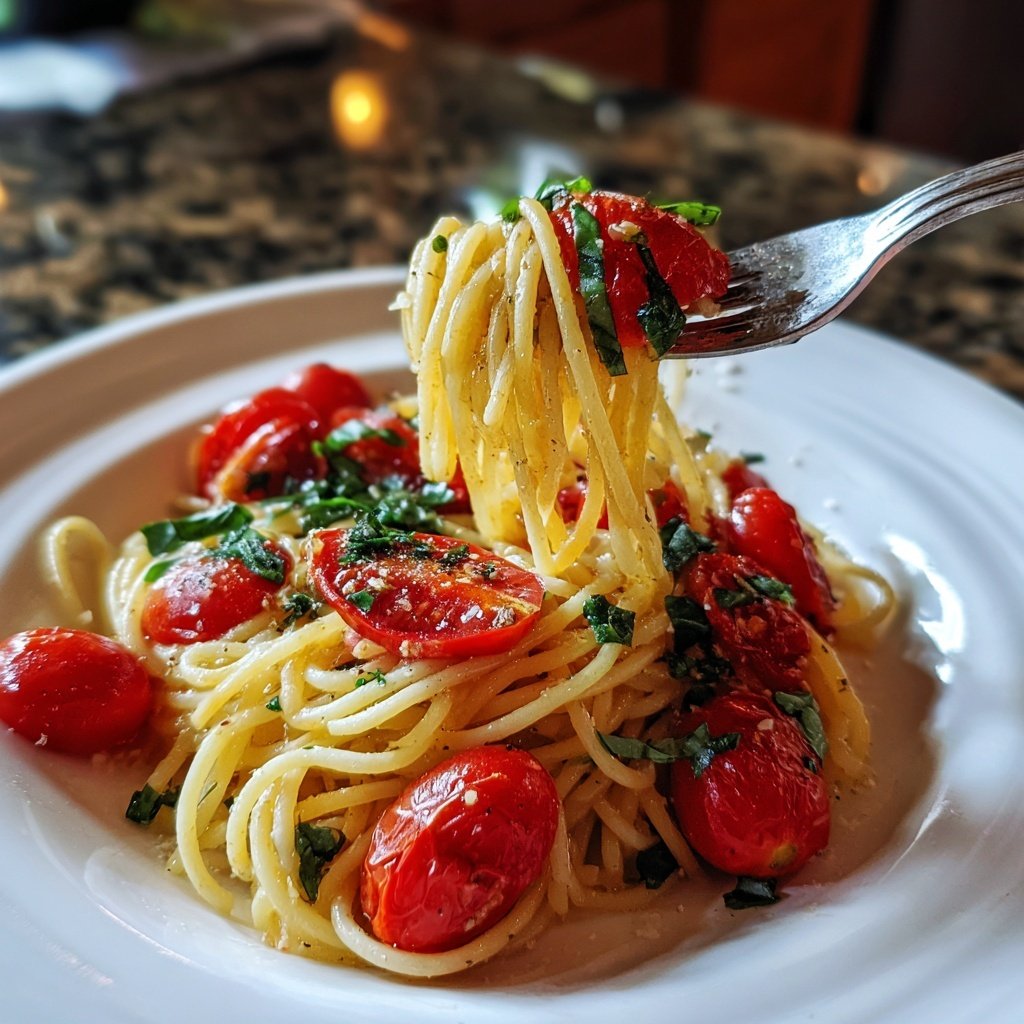 Spaghetti mit Cherry-Tomaten