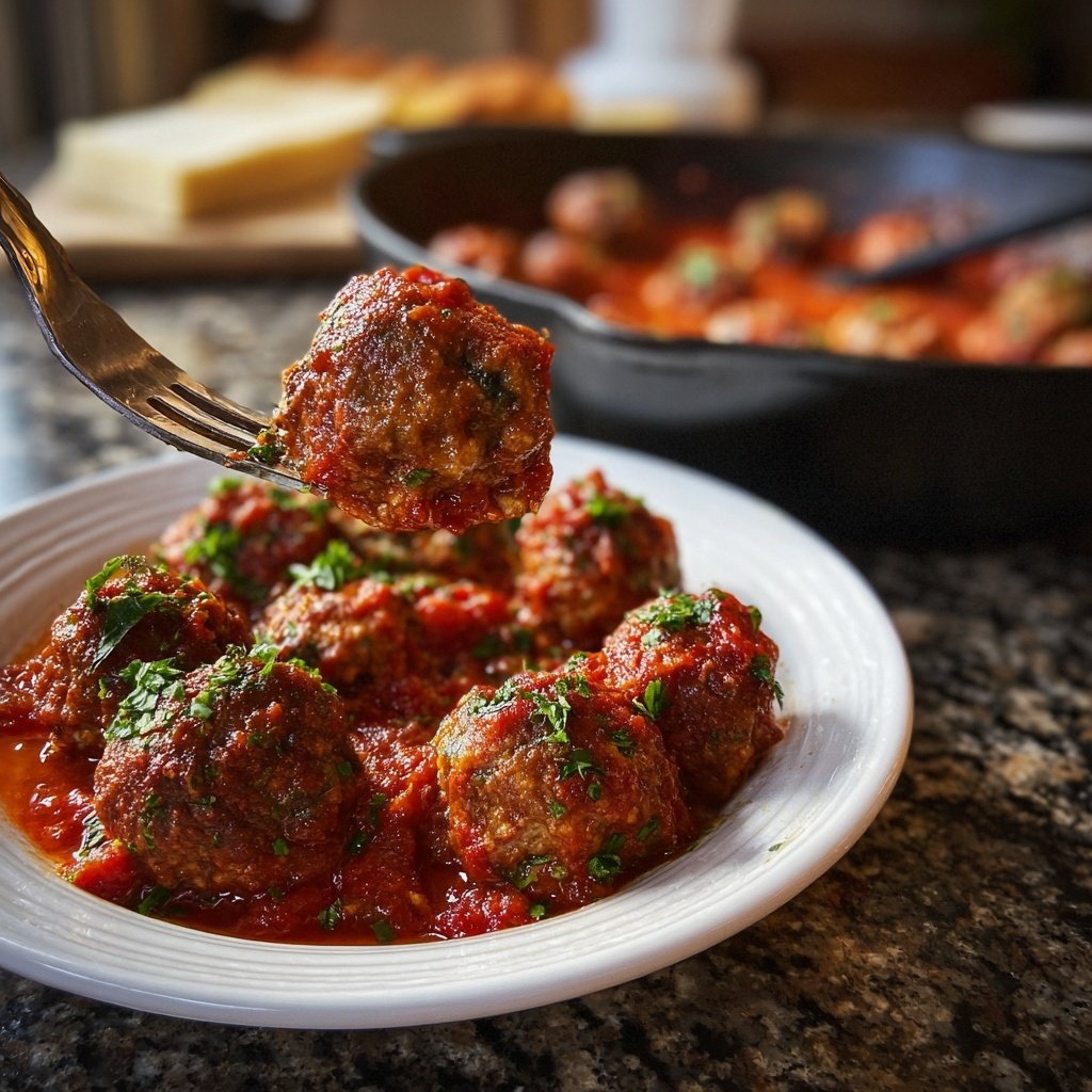 Hackfleisch Albondigas mit Tomatensauce