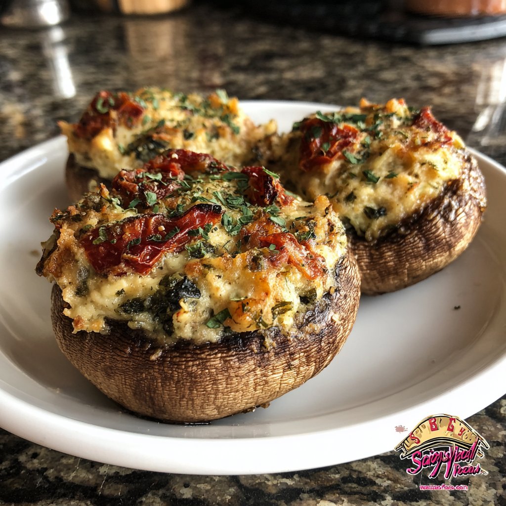 Gefüllte Pilze Getrocknete Tomaten