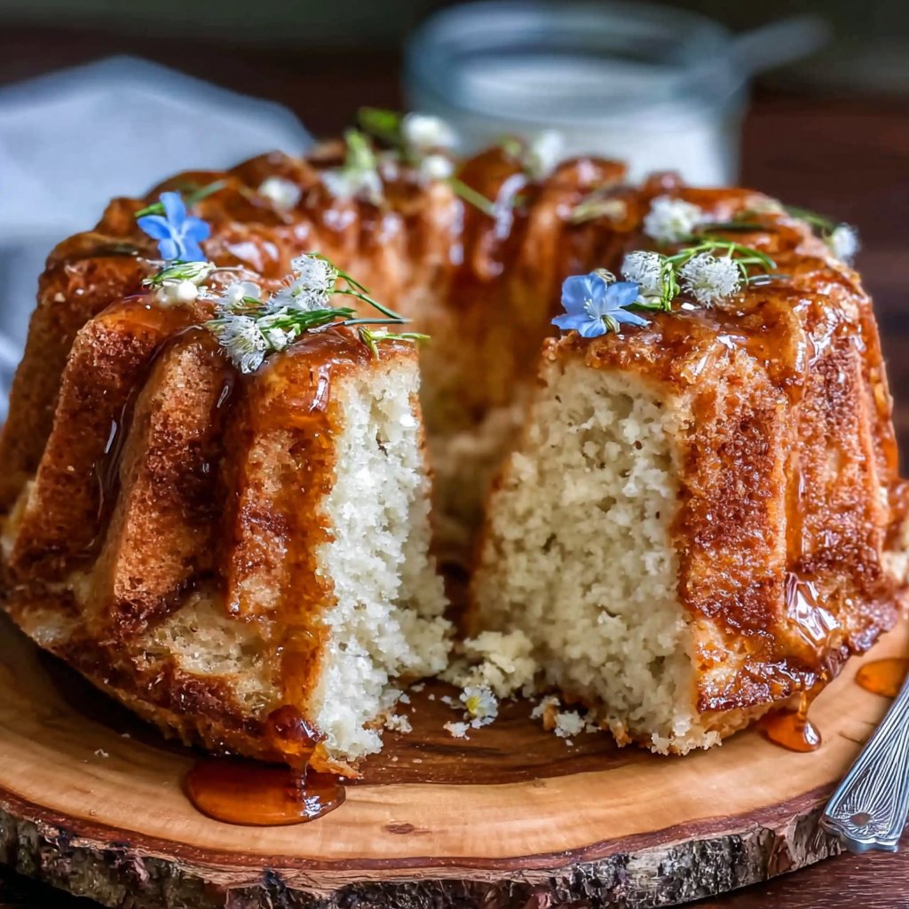 Frühblüher-Gugelhupf mit Honig