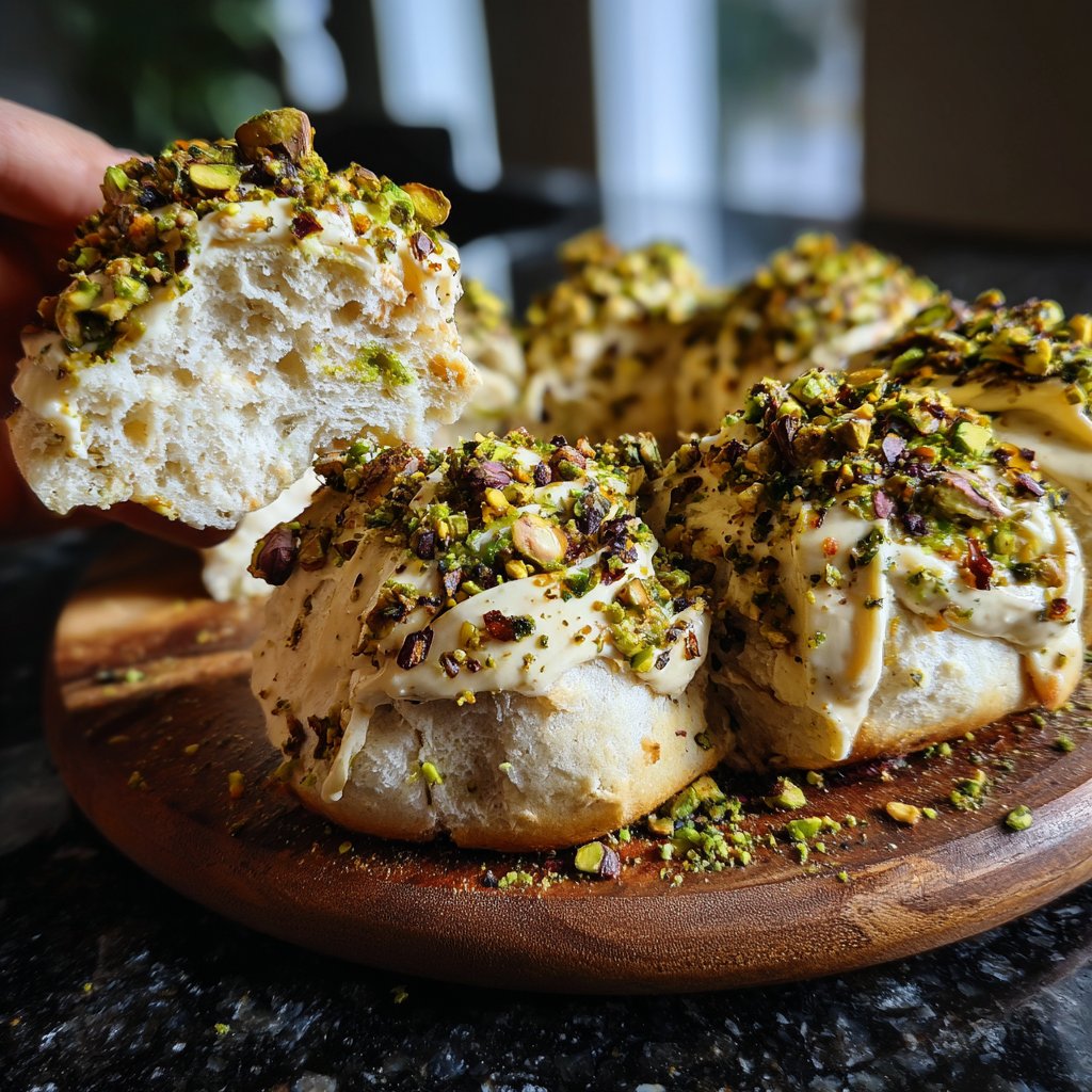 Konfites Lachs mit Tahini Pistazie