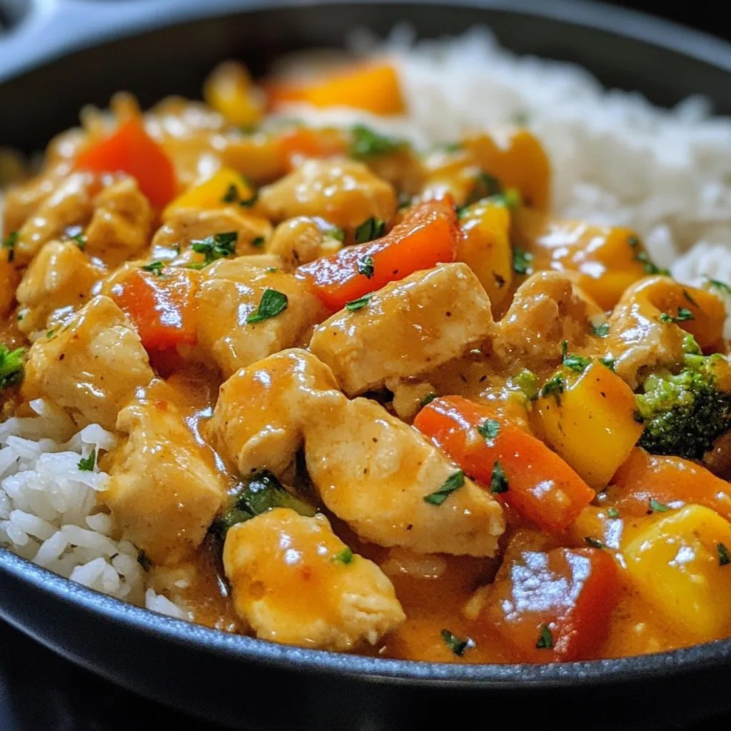 Kürbis Hähnchen Pfanne mit Reis