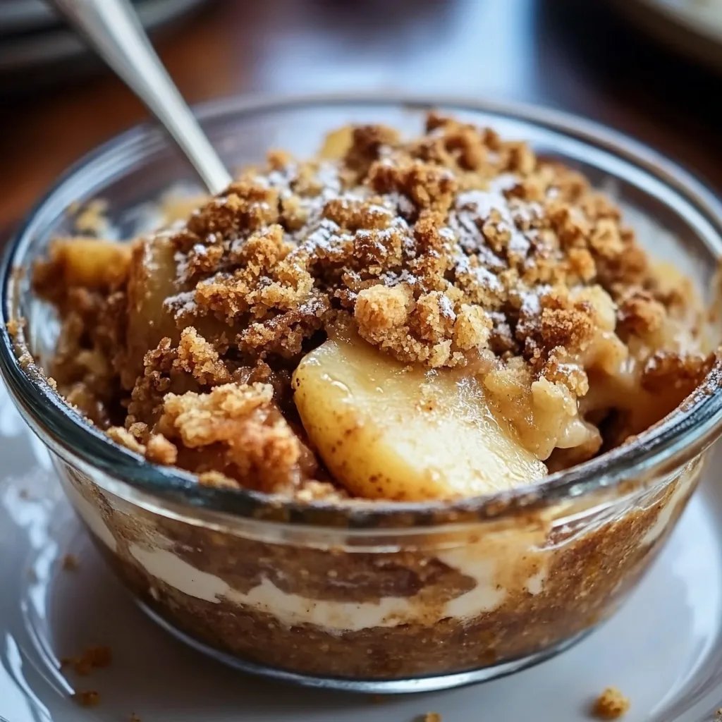 Bratapfel Apfel Crumble Mit Vanilleeis