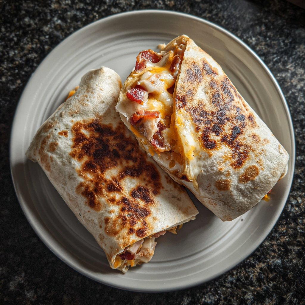 Bacon Ranch Air Fryer Chicken Mozzarella Wrap