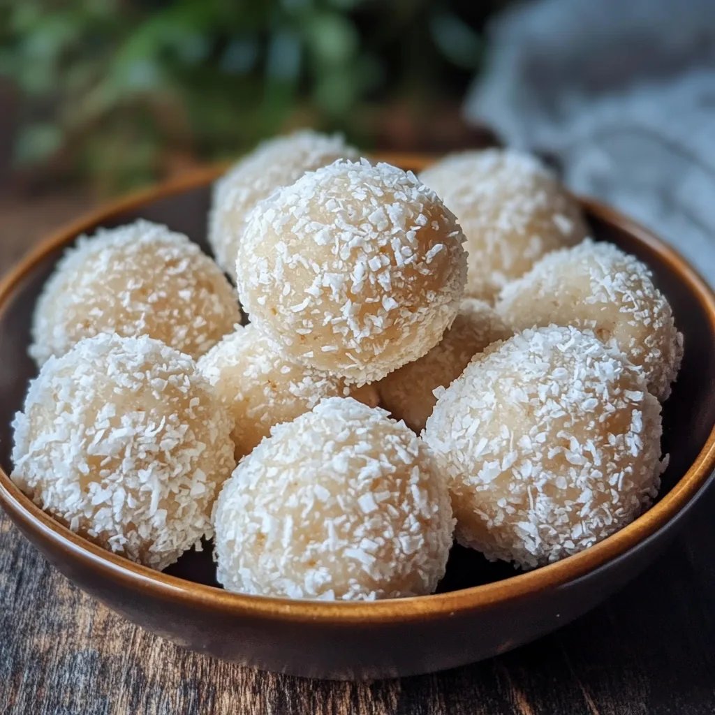 Süße Schneebällchen mit Kokos