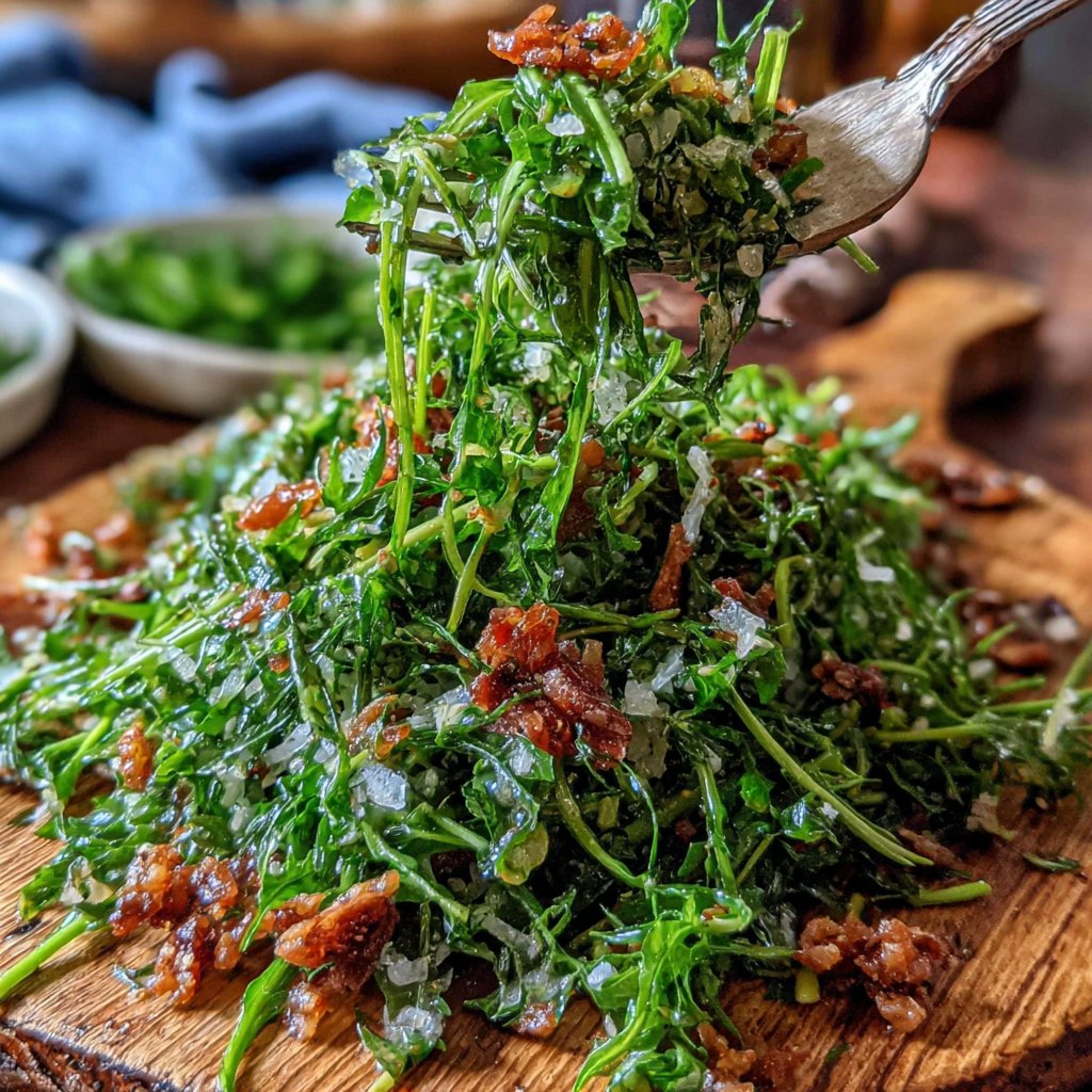 Löwenzahn-Salat mit Olivenöl