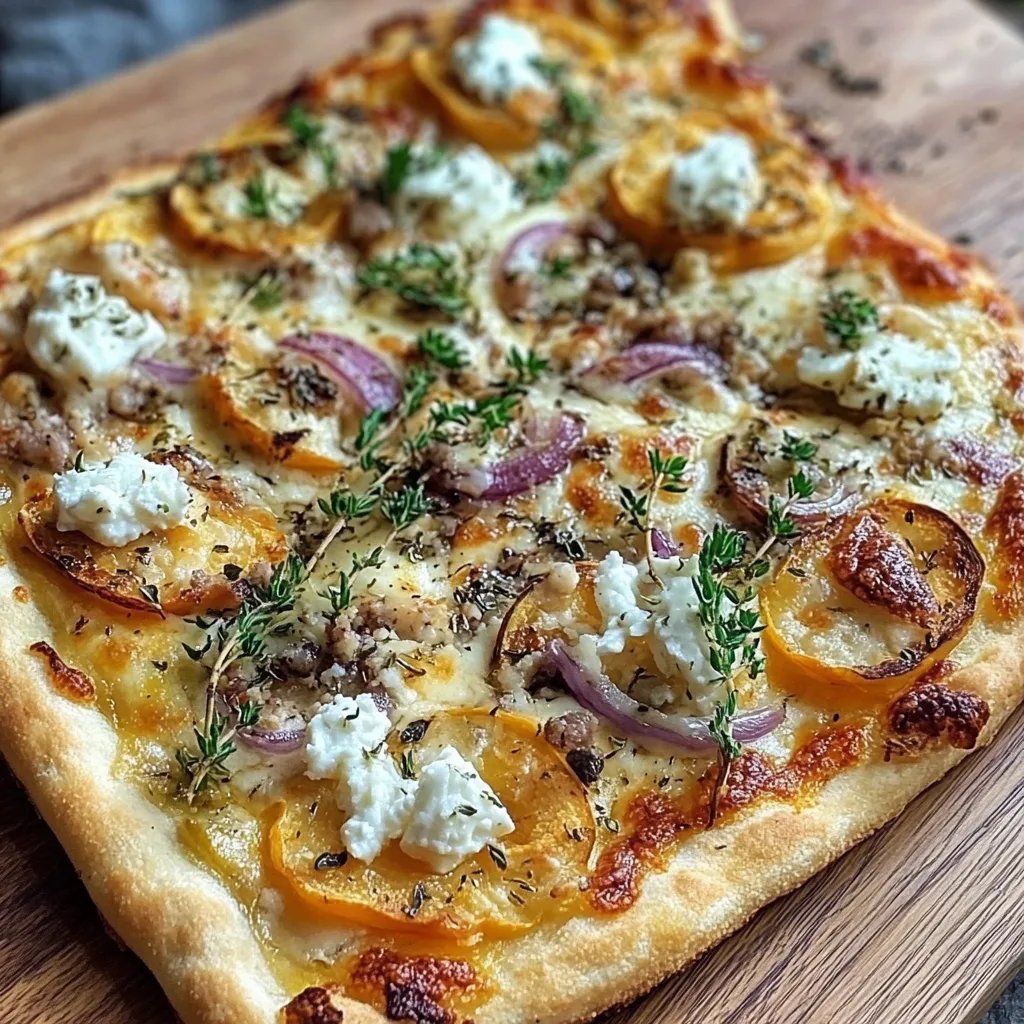 Kürbis-Flammkuchen mit Feta