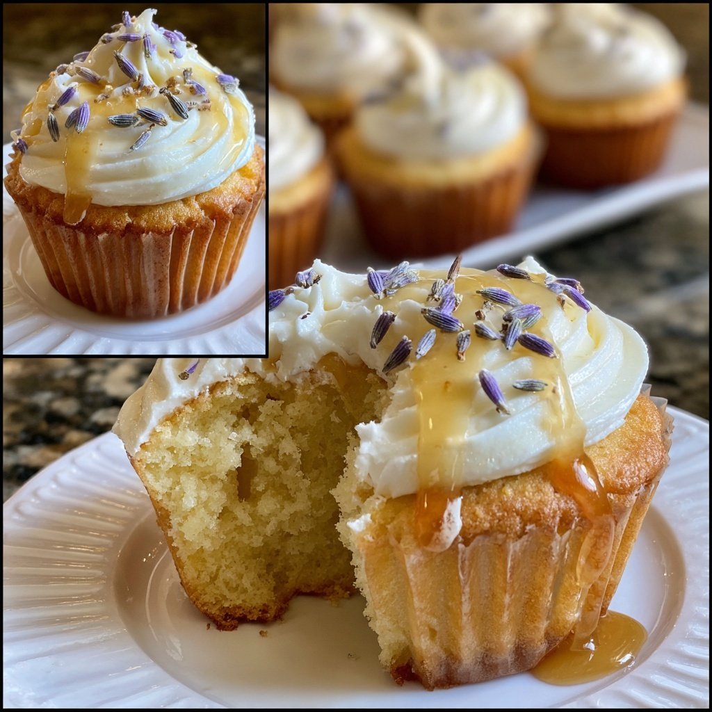 Lavendel Honig Cupcake Glück