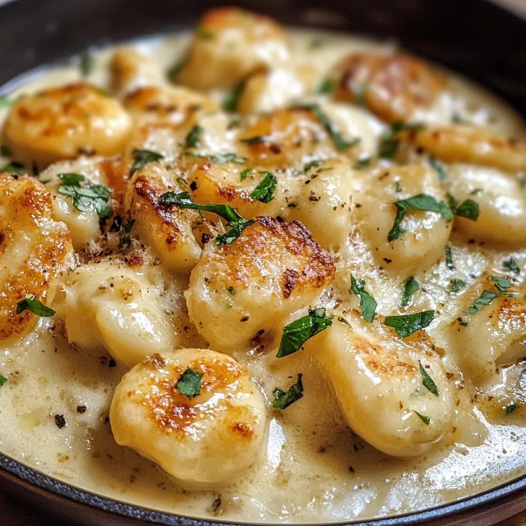 Cremige Knoblauch-Hähnchen-Gnocchi aus einer Pfanne