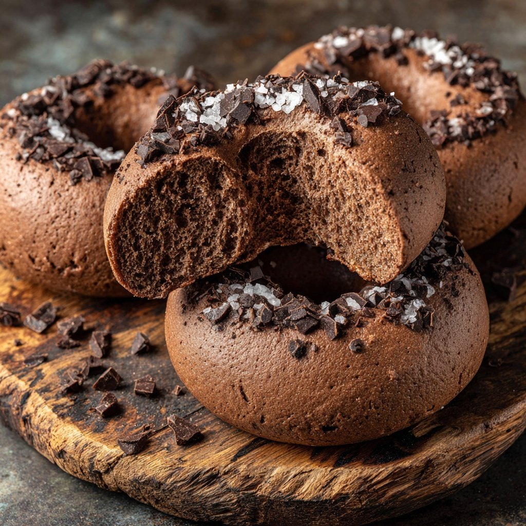Protein Bagels mit Schokoladen Proteinpulver