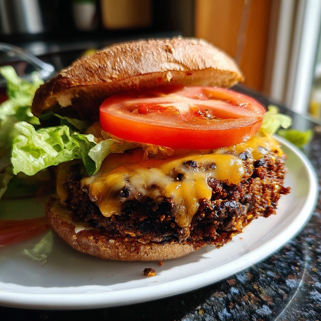 Würzige Schwarze Bohnen Burger