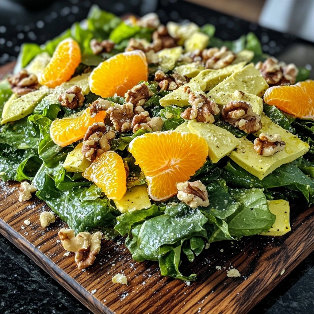 Winterlicher Feldsalat mit Walnüssen und Orangenfilets