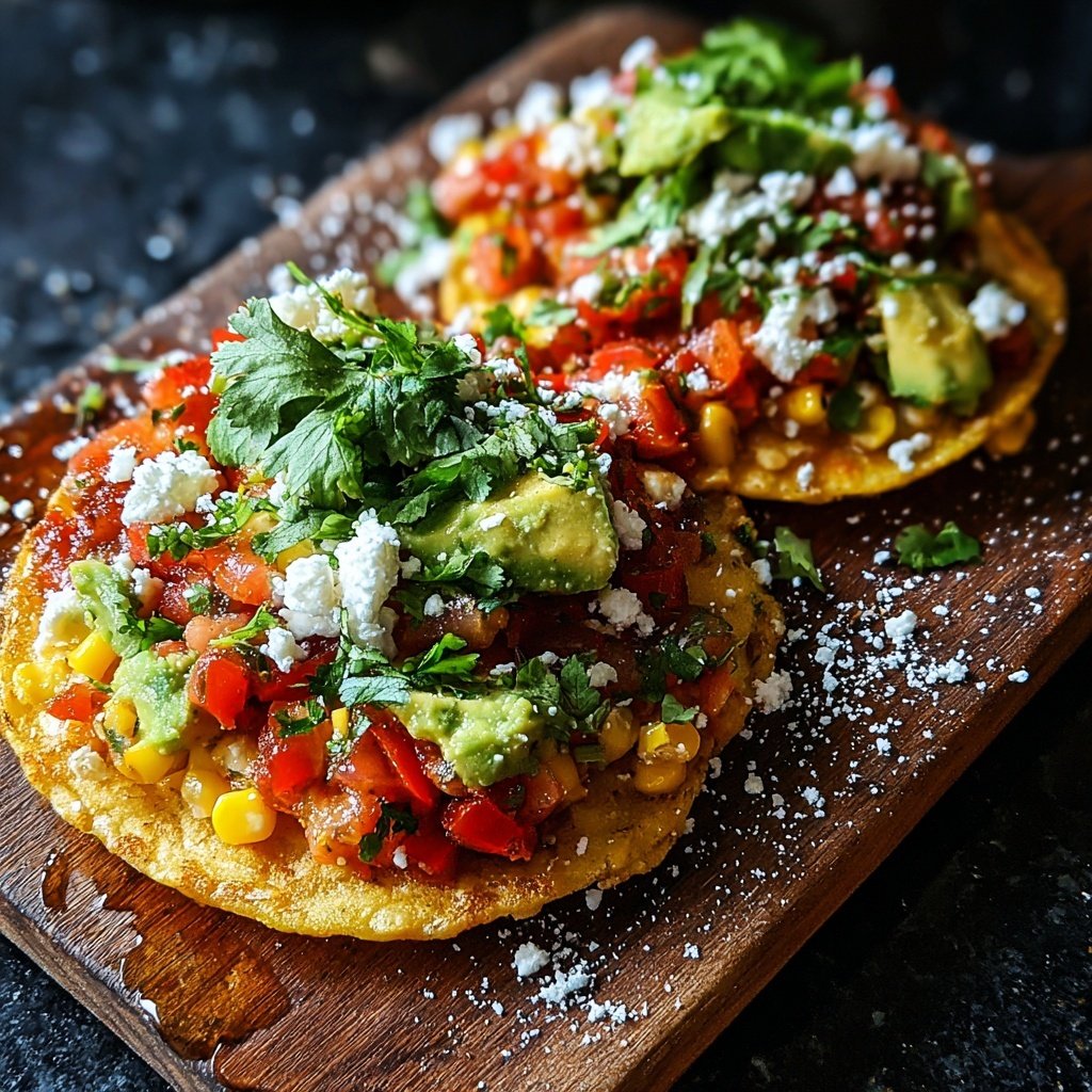 Crispy Avocado Corn Tostadas